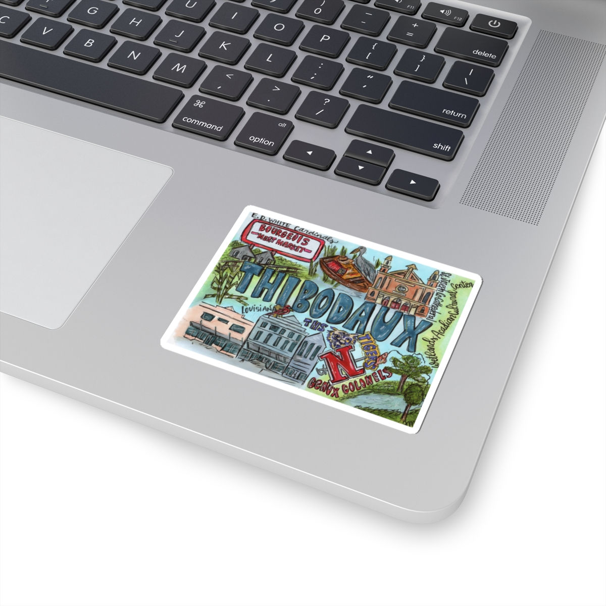 Thibodaux, Louisiana Hand-Illustrated Kiss-Cut Sticker