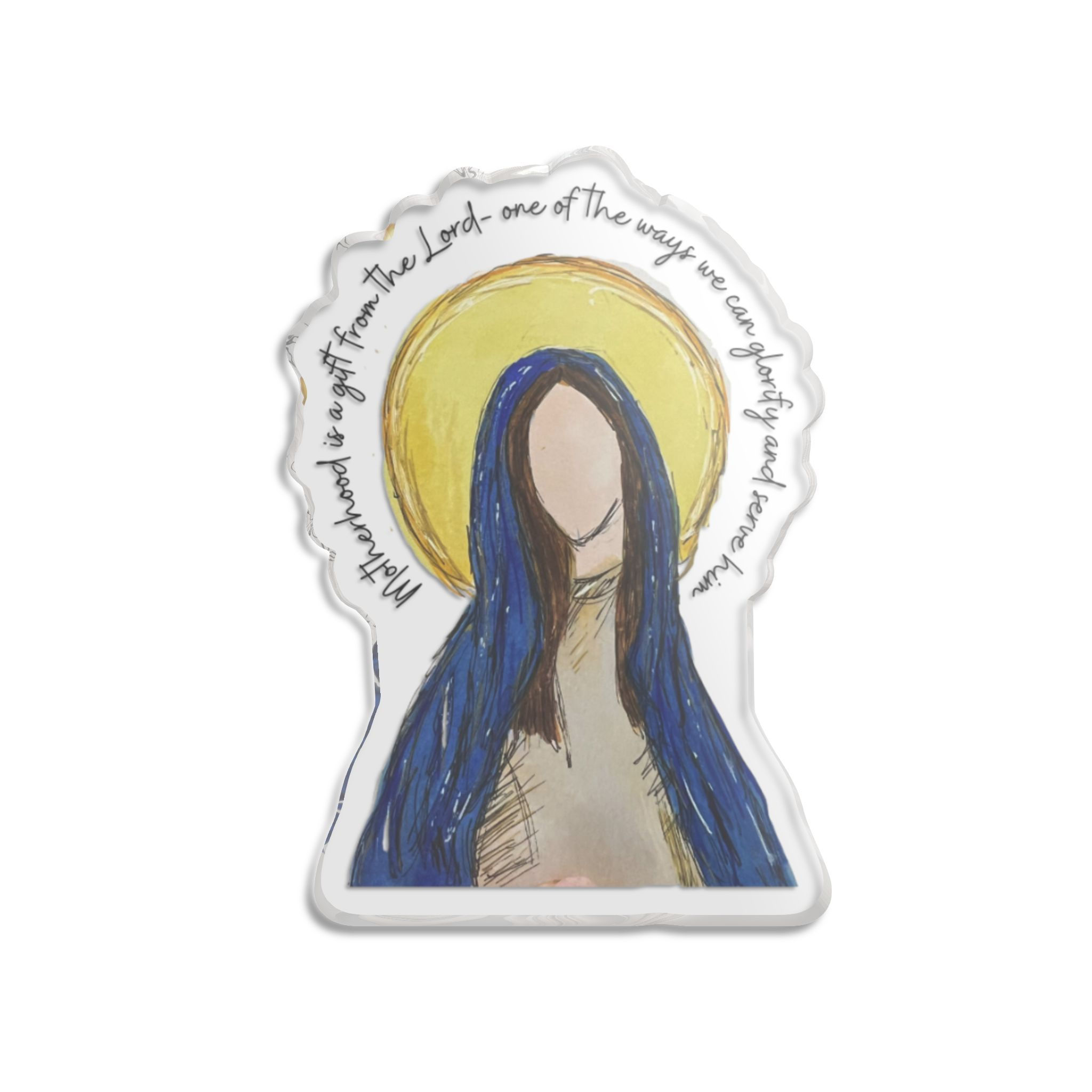 Hand-Illustrated 'Motherhood: One of the Ways to Glorify and Serve Him' Statue