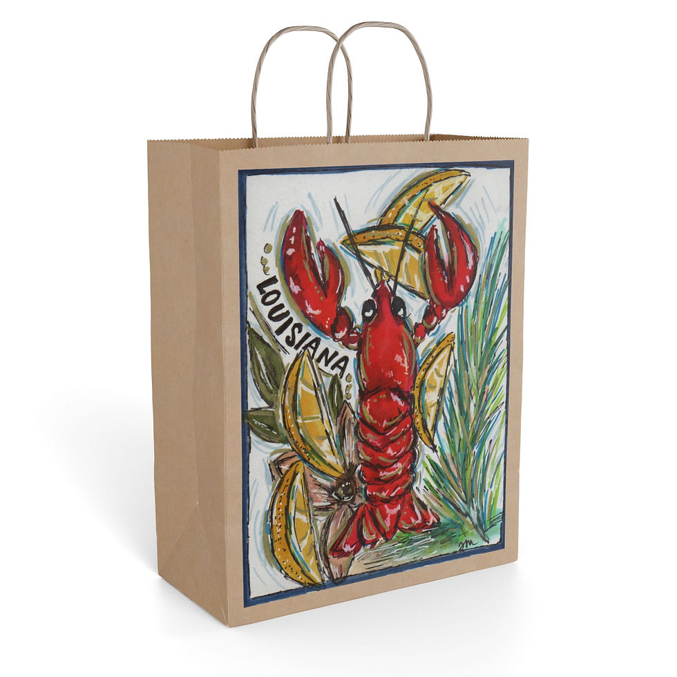 Thumbnail: Crawfish Louisiana Paper Gift Bag – Festive Seafood-Themed Party Gift Bag