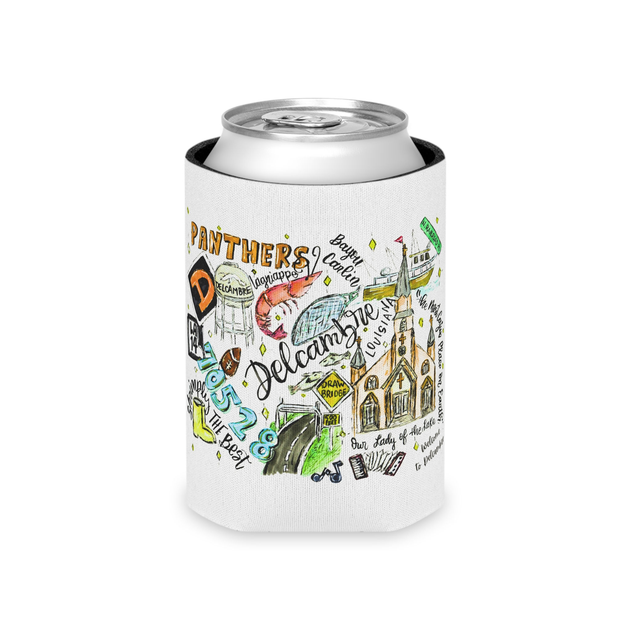 Delcambre, Louisiana Custom Design Can Koozie