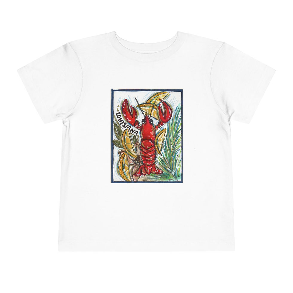 Thumbnail: Toddler Tee – Cute Red Crawfish / Louisiana Graphic