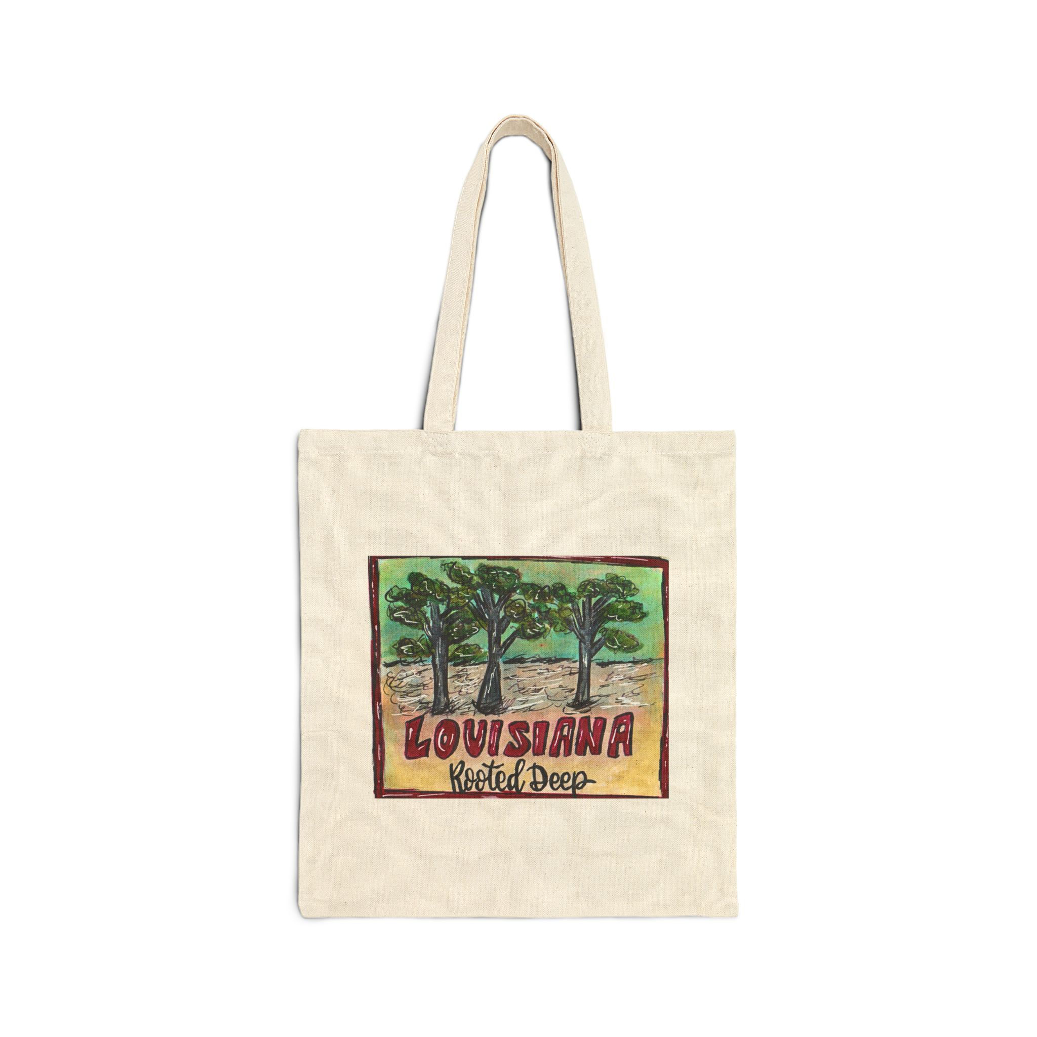 Louisiana Roots Canvas Tote Bag — Vintage Bayou Eco Tote