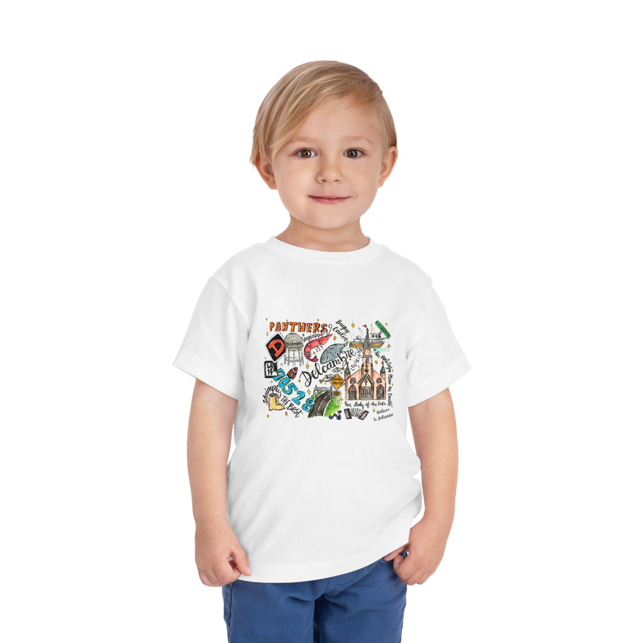 Toddler Tee — Delcambre, Louisiana Hand-Illustrated 
