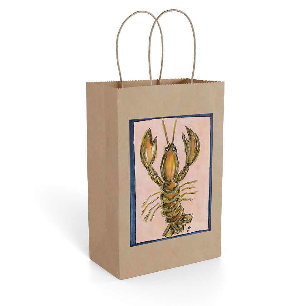 Thumbnail: Crawfish Hand-Illustrated Paper Gift Bag — 