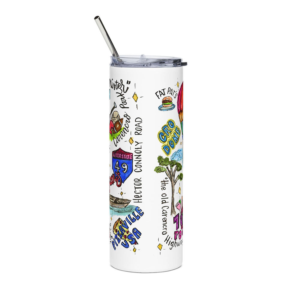 Thumbnail: Carencro, Louisiana Hand-Illustrated 20oz Stainless Steel Tumbler — 