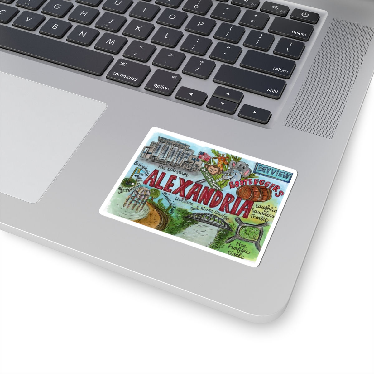 Alexandria, Louisiana Hand-Illustrated Sticker —