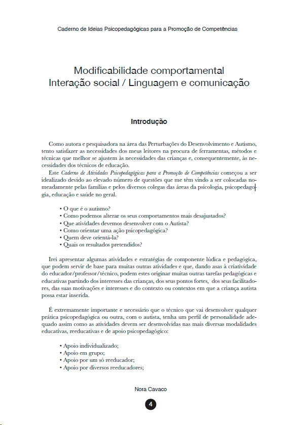 Caderno de Ideias Psicopedagógicas para a Promoção de Competências