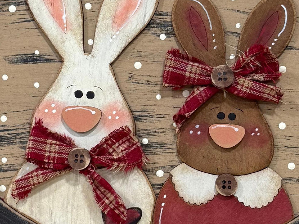 Thumbnail: Primitive Easter Bunny Wood Door Hanger | Rustic Spring Bunny Wall Decor