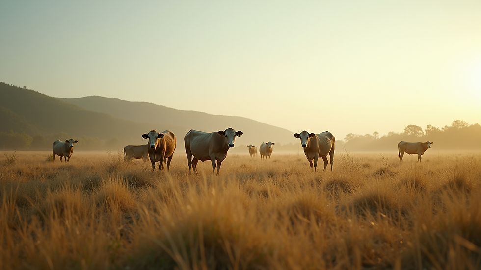 Eye-level view of a grazing area with rotational grazing system