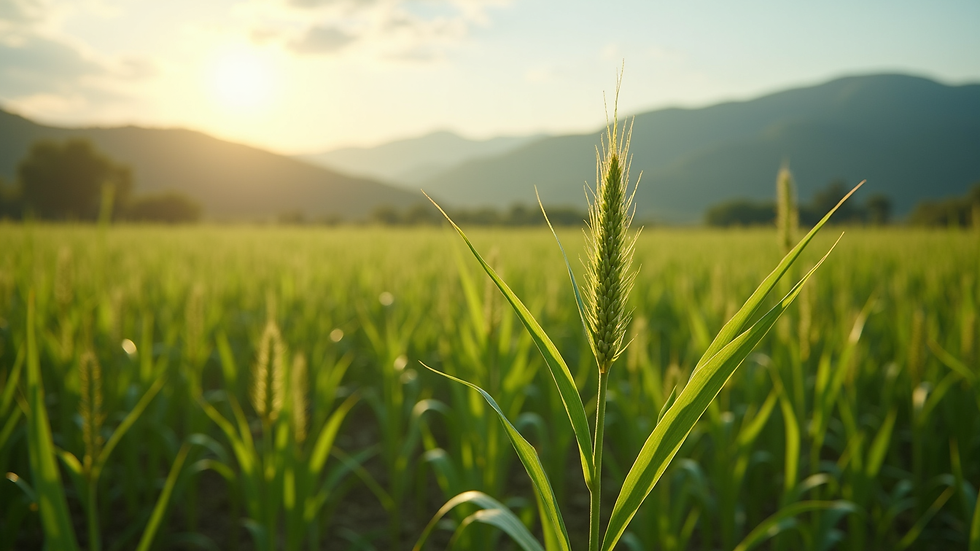 Vista aérea de plantação com manejo eficiente