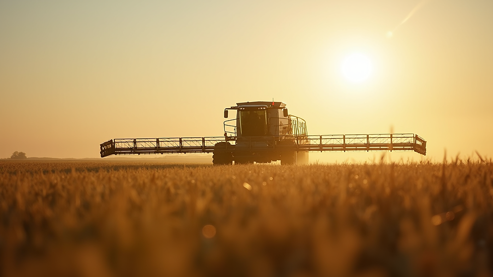 Eye-level view of agricultural sprayer equipment in a field