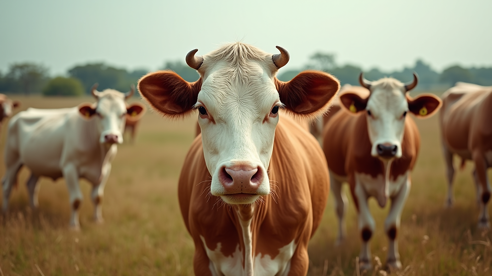 Vista aérea de fazenda leiteira com vacas pastando