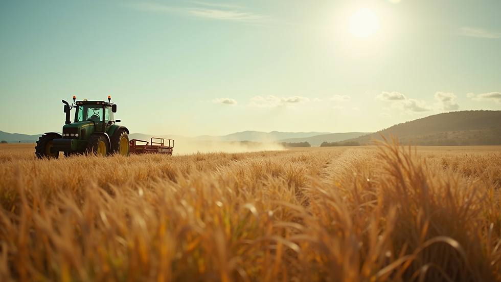 Vista lateral de campo com aplicação de bioinsumos e remineralizadores