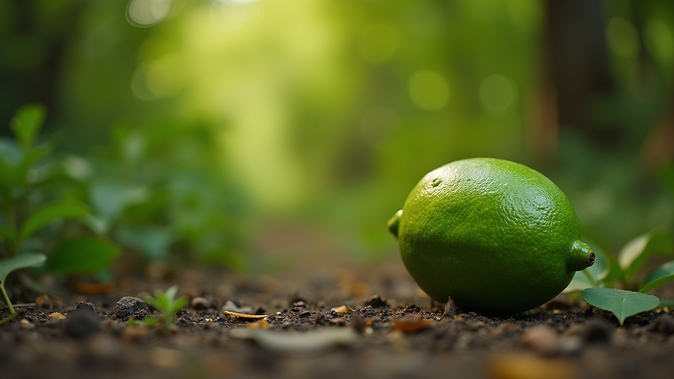 Close-up de limão Taiti maduro em galho de árvore