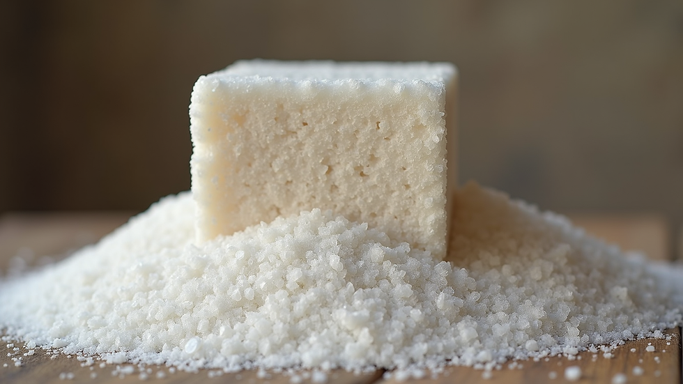 Close-up view of mineral salt block for cattle