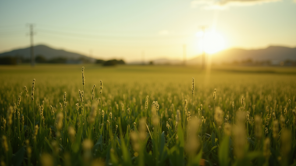 Vista aérea de plantação com gráficos de preços sobrepostos