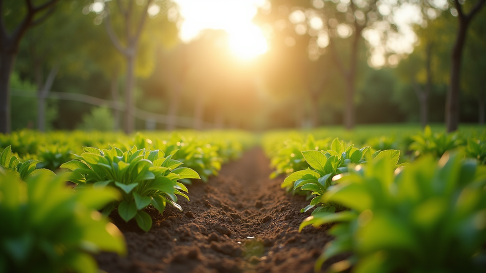 Vista aérea de estufa moderna com cultivo protegido de hortaliças