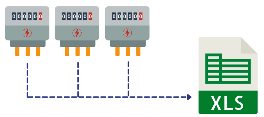 individual meters, electricity meter, excel sheet, google excel, record data on excel, illustration, graphic, electrical device connected to record data on excel, landlords, tenants in malaysia, kl, room rental, track tenants utility payments