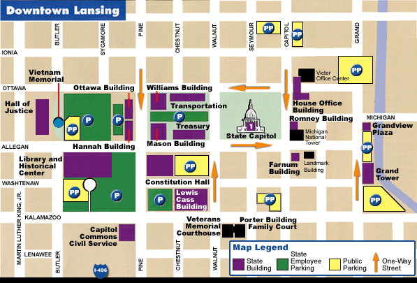 Map of Downtown Lansing
