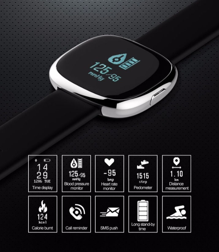Thumbnail: Smart Watch with Heart Rate and Blood Pressure Monitor