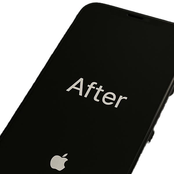 iPhone screen after professional repair fully restored and functional