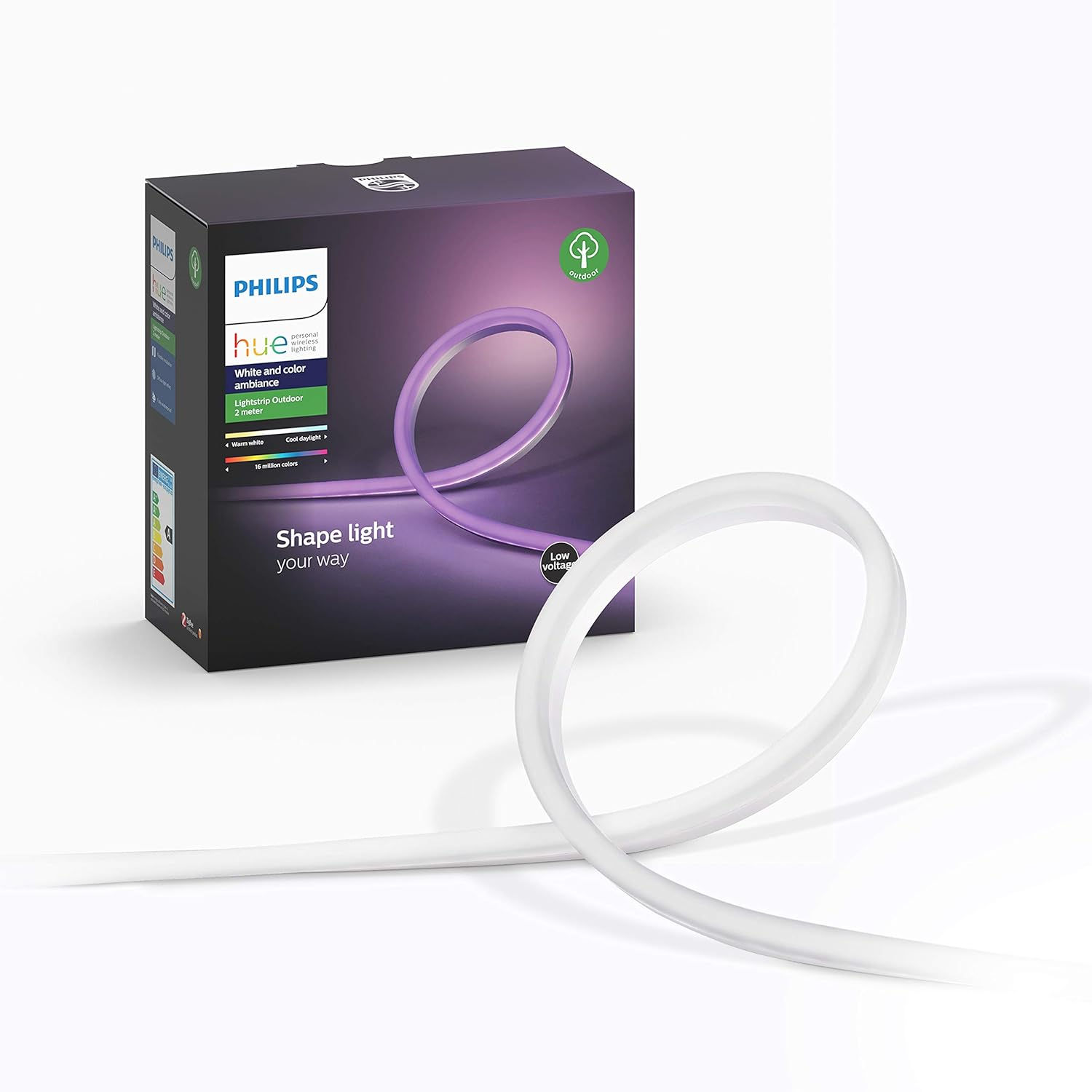 Philips Hue White and Colour Ambience Outdoor Lightstrip 2M, Smart LED Lights,