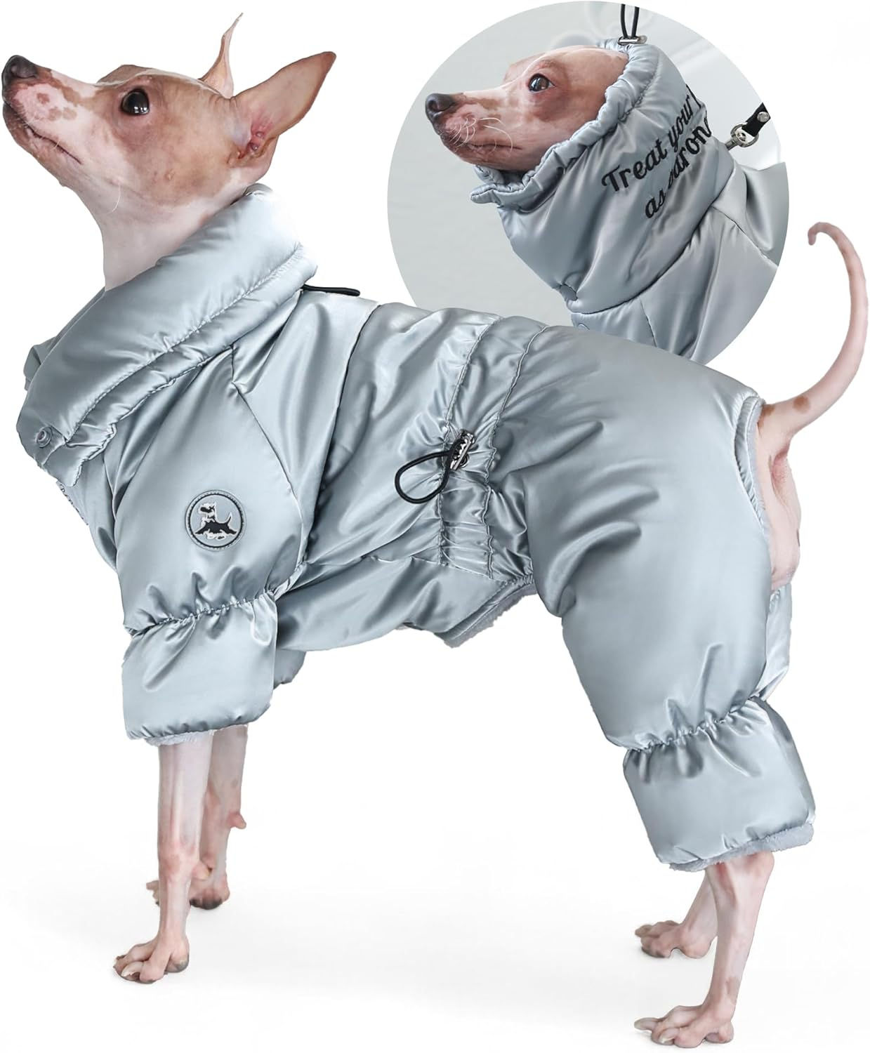 Winter Dog Vest with 4 Covered Legs, Reflective Waterproof Windproof Warm Dog