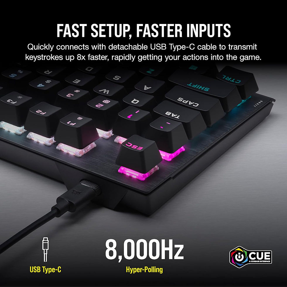 Thumbnail: Corsair K60 PRO TKL RGB Tenkeyless Optical-Mechanical Wired Gaming Keyboard 
