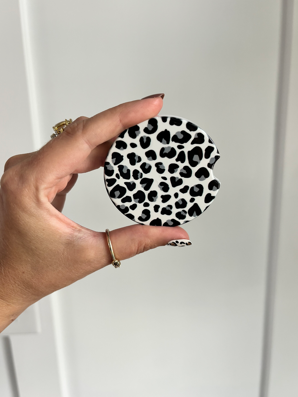 Snow Leopard Car Coaster