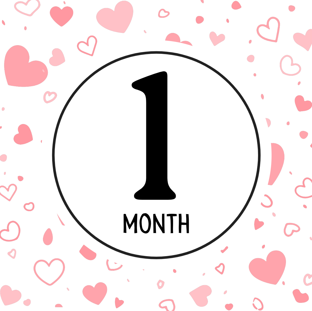 Monthly Milestone Cards-Hearts