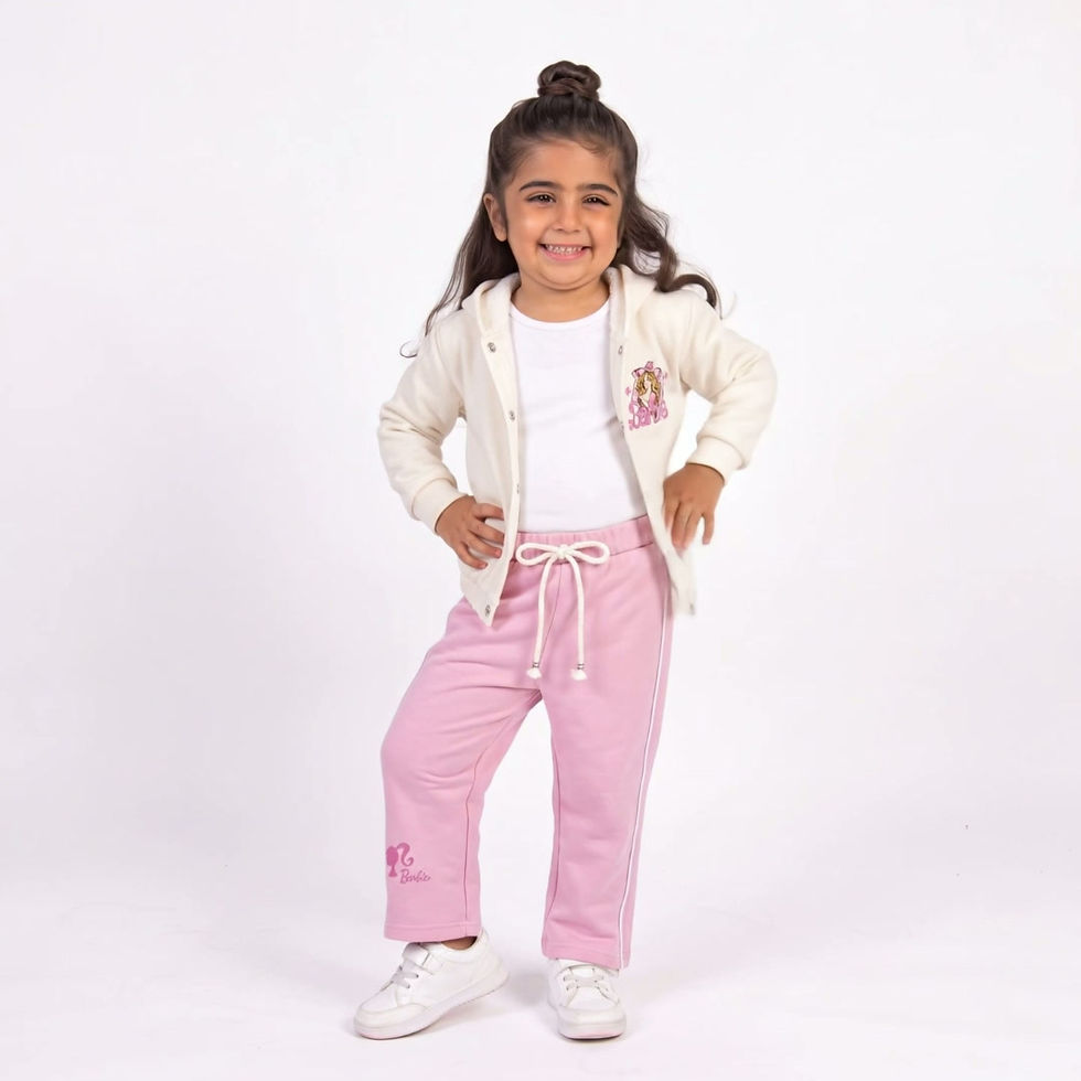 Thumbnail: Printed Hooded Jacket + Printed Straight leg Sweatpants (Set of 2)