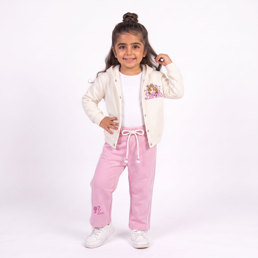 Thumbnail: Printed Hooded Jacket + Printed Straight leg Sweatpants (Set of 2)