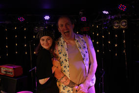 Photo of StoryTree host Georgia Francis with March Slam winner Beth Rose.
