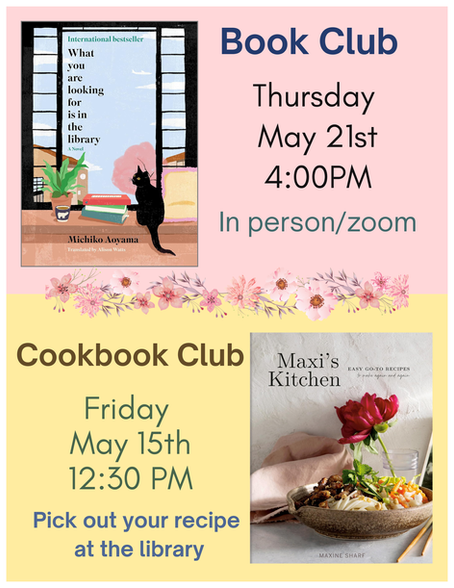 May Book & Cookbook Clubs
