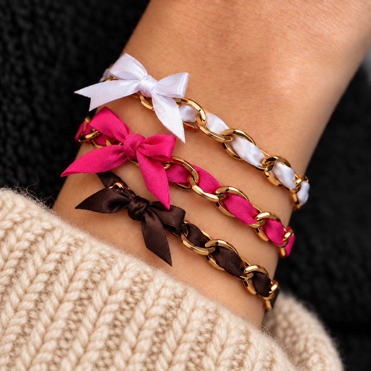 Bracelet noeud satiné