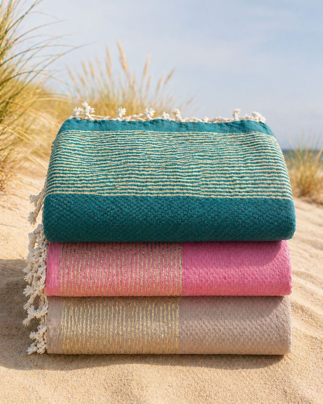 Fouta nid d’abeille 100% coton