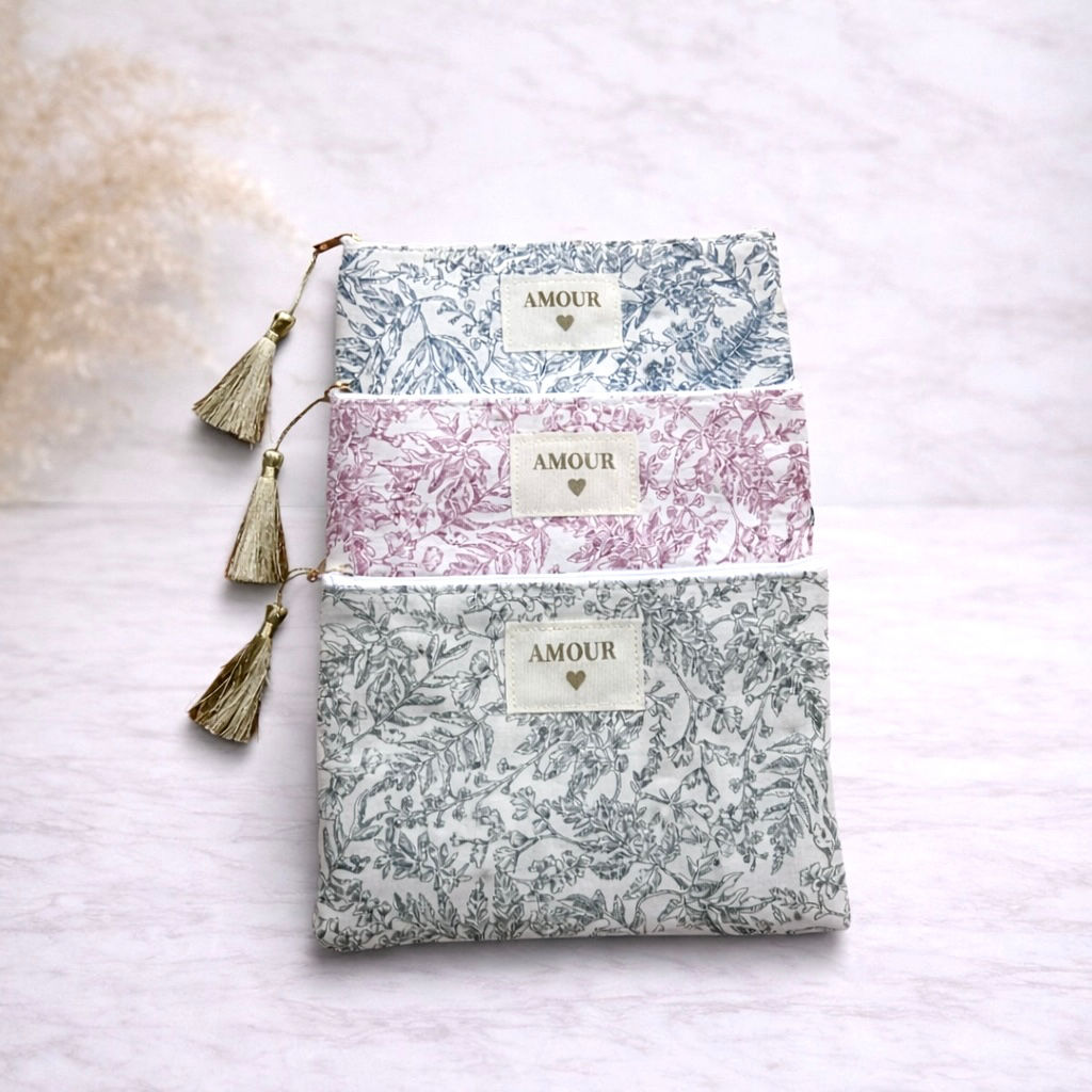 Pochette coton fleuris AMOUR