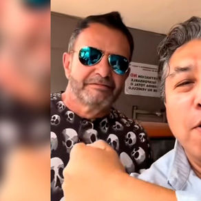 Fotografía del actor Carlos Miguel Suárez Soto difundida en redes y reproducida por N+; crédito: @telloroberto_.