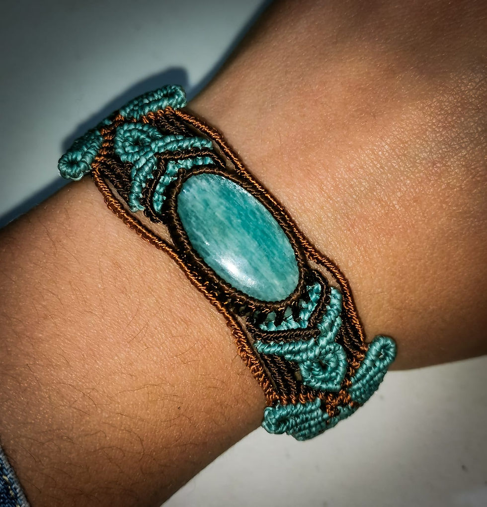 Brazalete azul aqua con amazonita