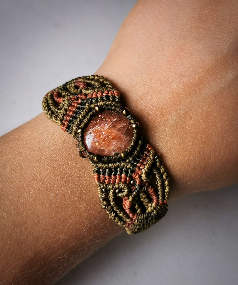 Pulsera con piedra del sol / linea Zig