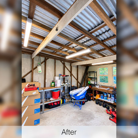 LED batten lights installed in a Faulconbridge garage by CLL Electrical.