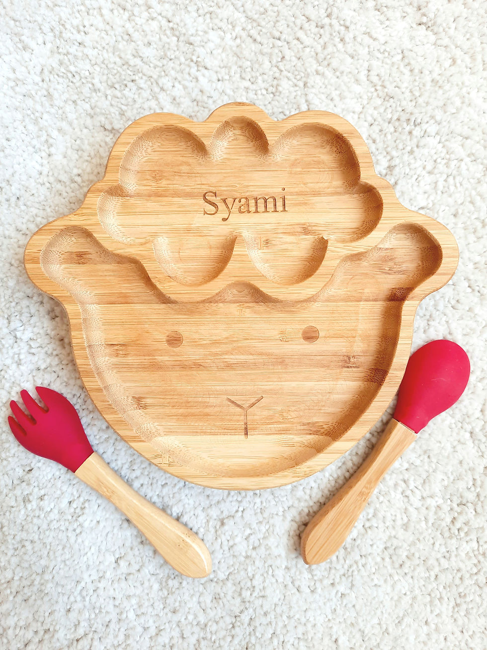Thumbnail: Childs personalised bamboo plate set