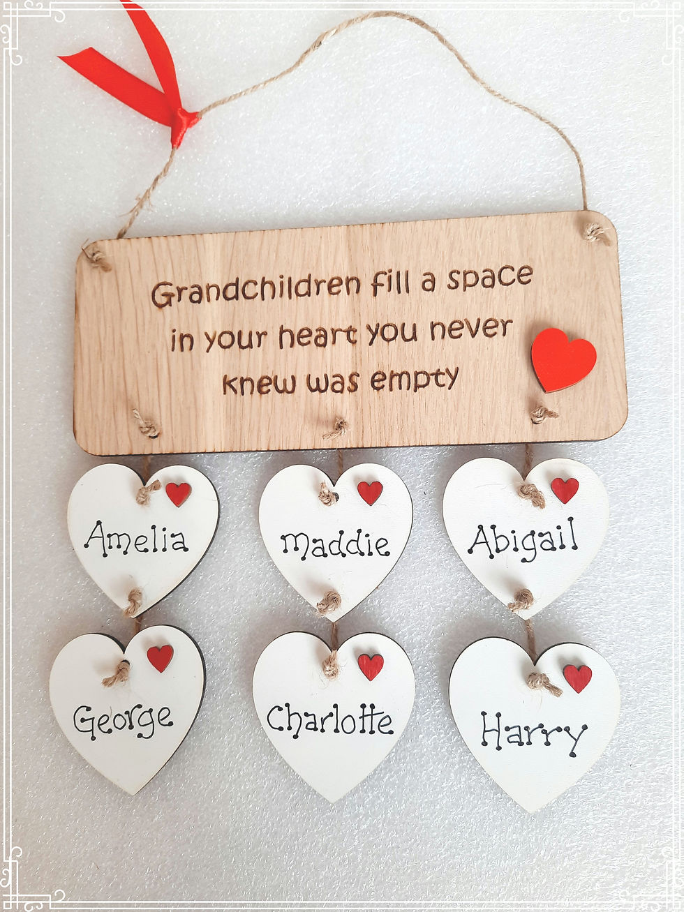 Thumbnail: Grandchildren with personalized hearts