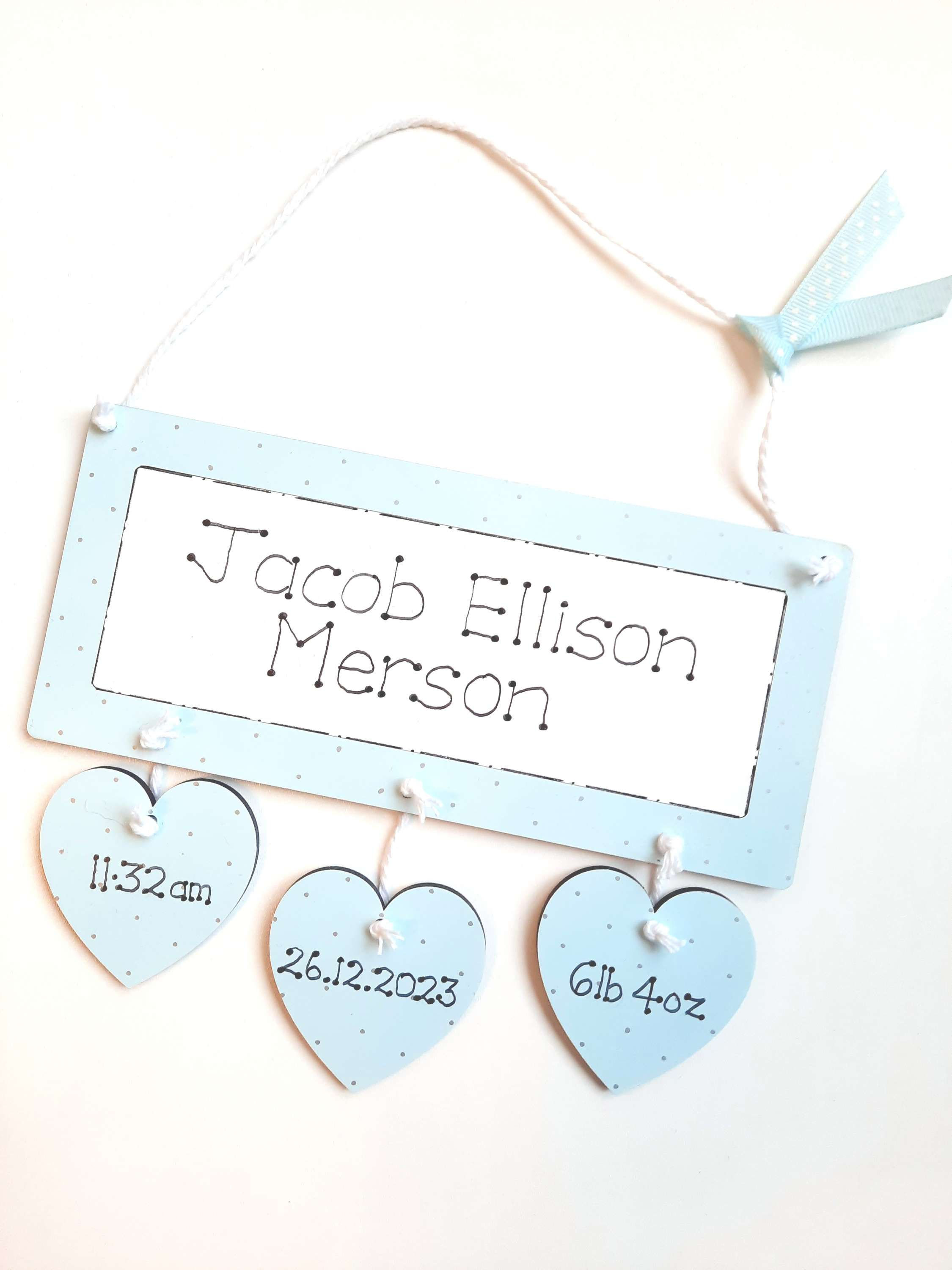 Baby Boy Keepsake Birth Stats 