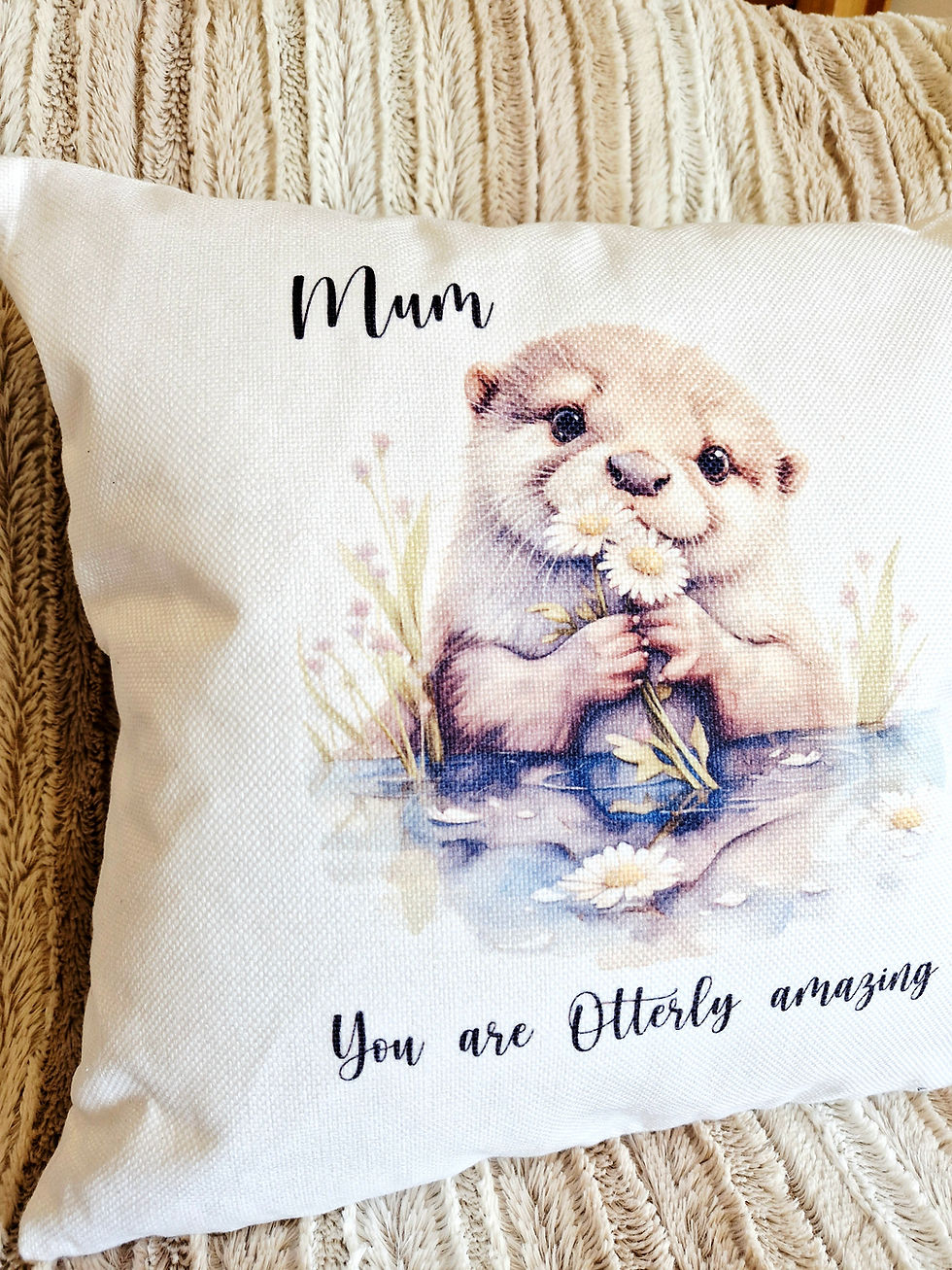 Thumbnail: MUM otter gift cushion with storage pocket 