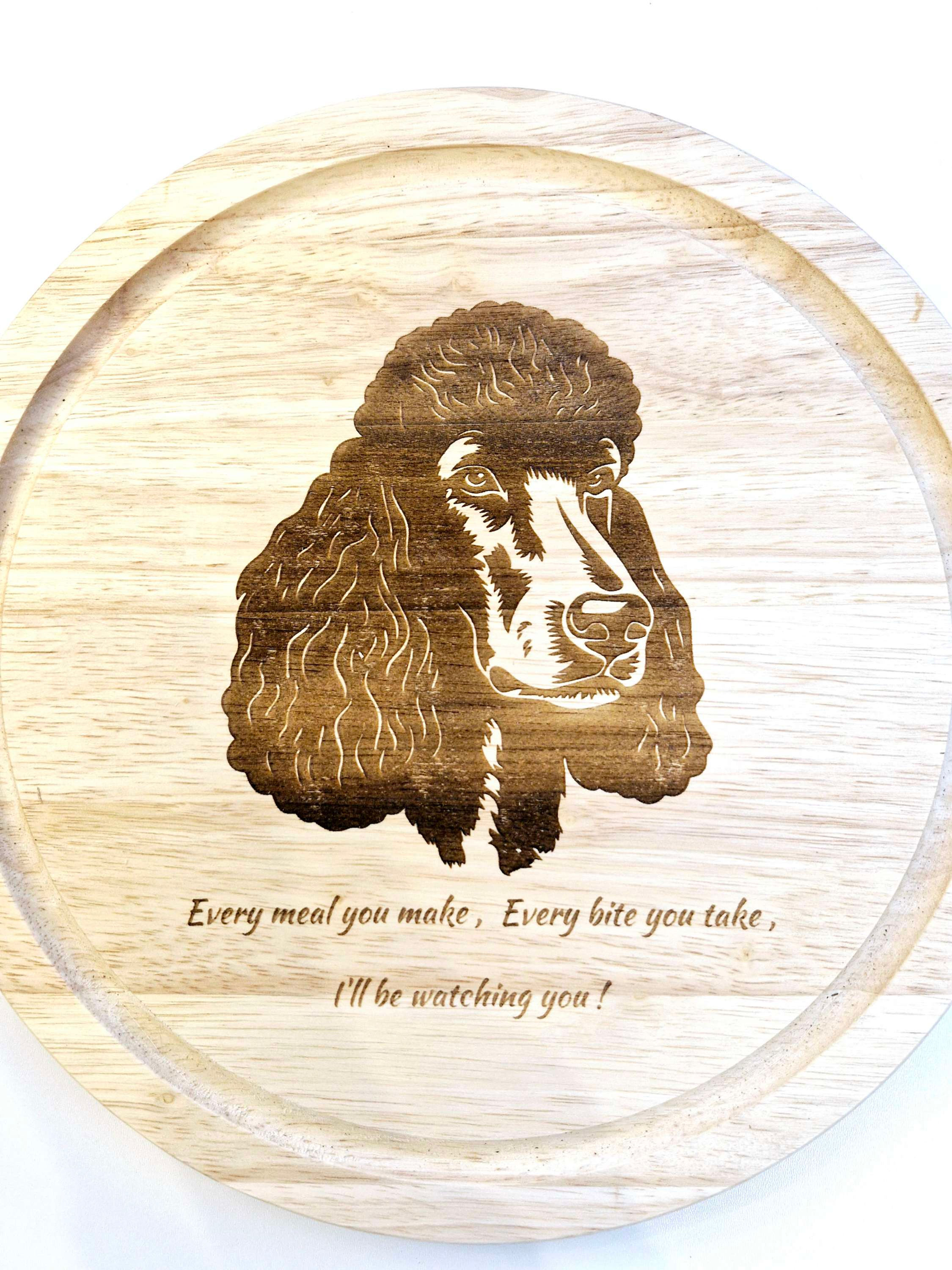 Standard Poodle dog breed wooden board