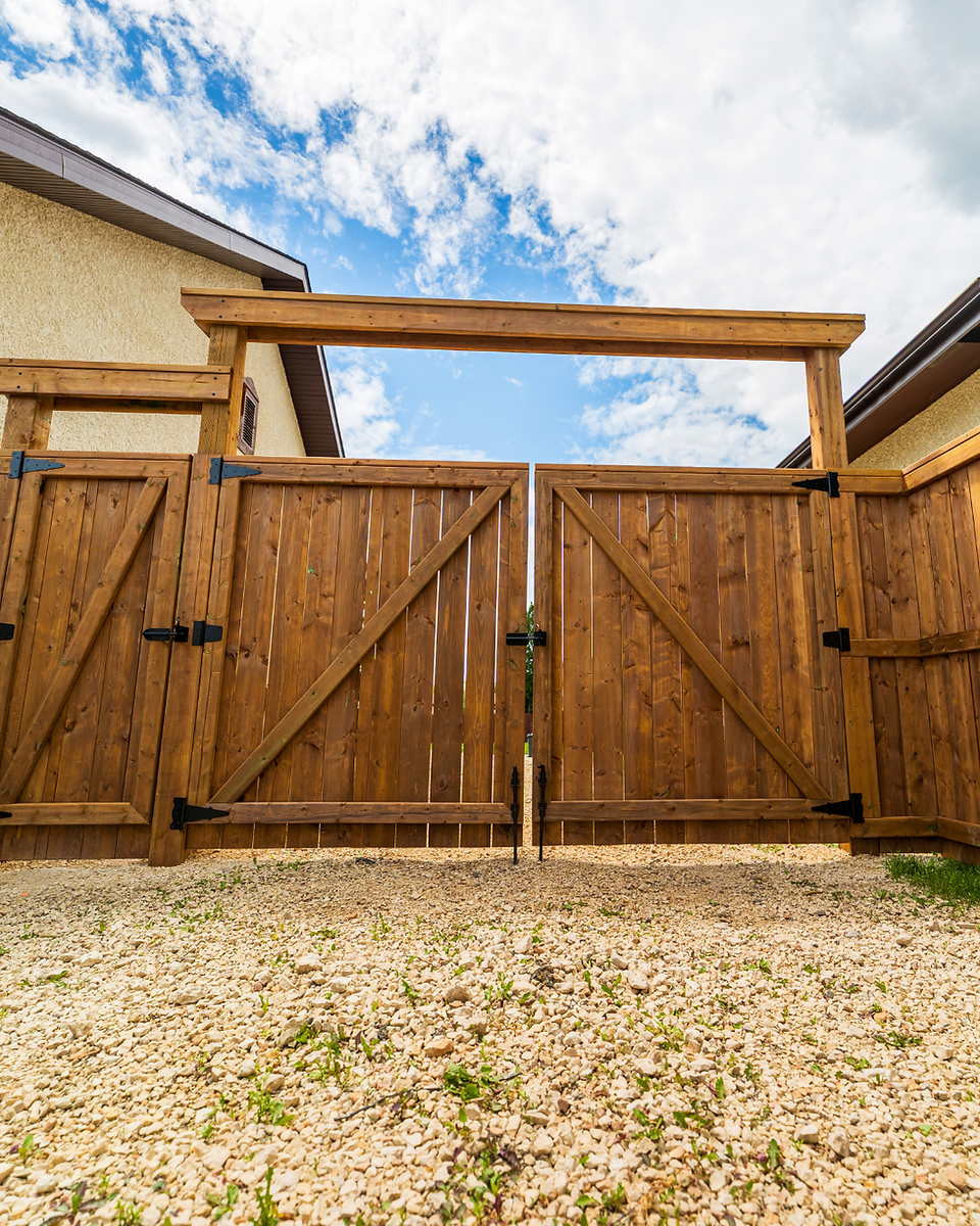 Wooden Swing gate by A+ Fences