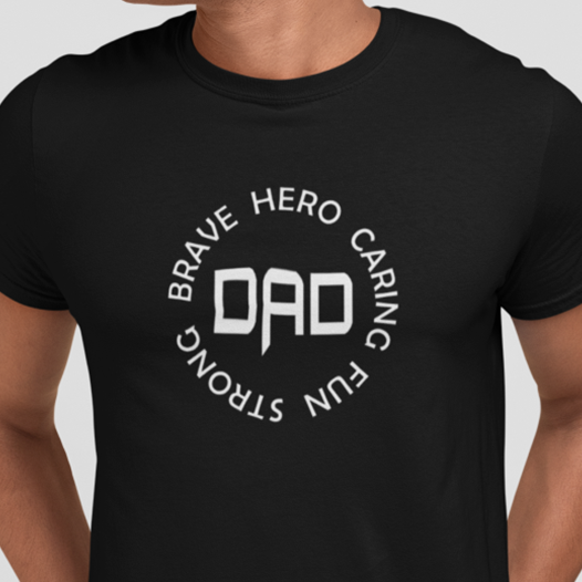 Miniature : Personalised T-shirt: Dad Brave Hero Caring Fun Strong