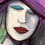 Miniaturbild: Dame mit Hut  Bild auf Holz