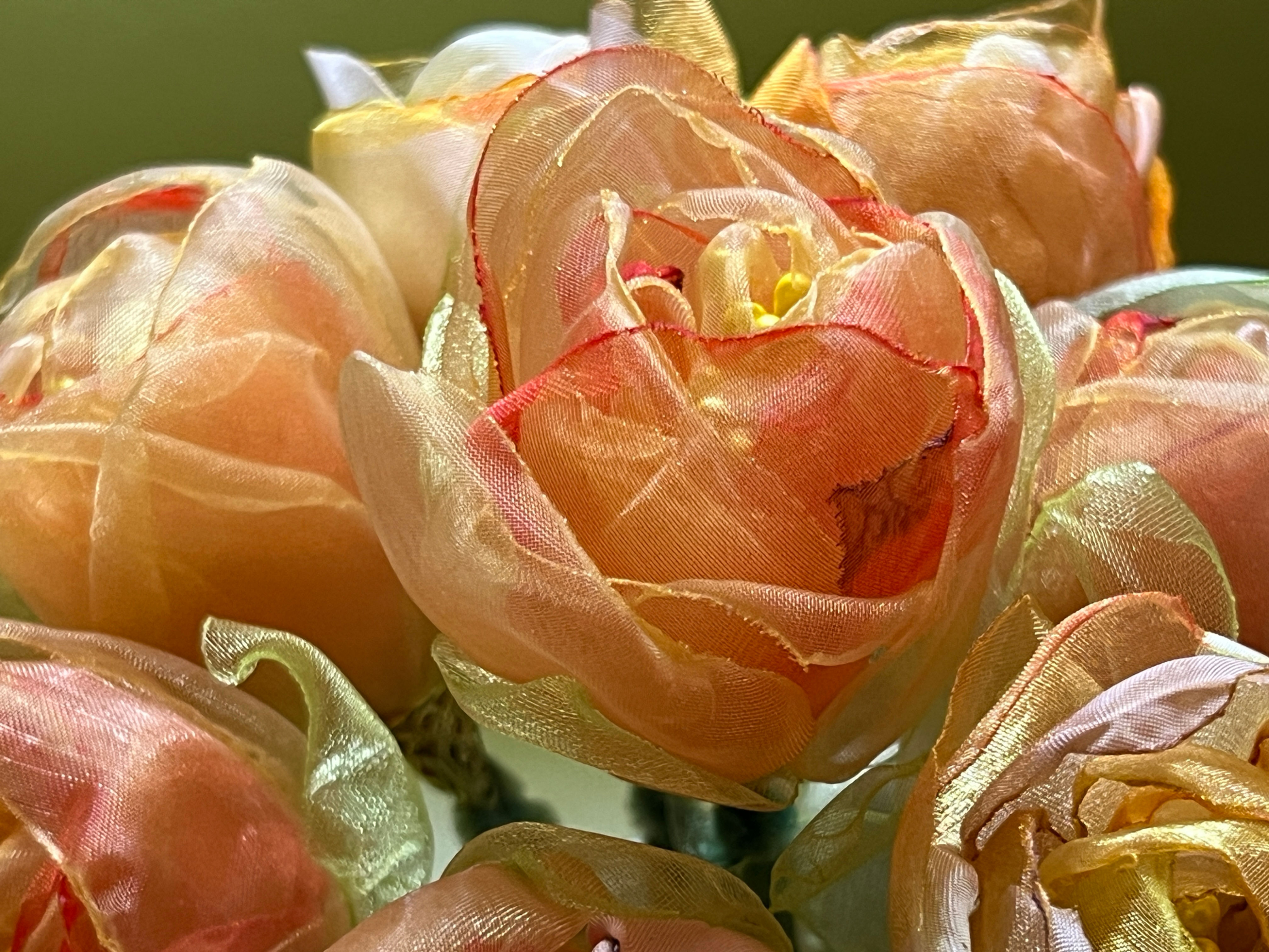 Stoff Rose Gelb-Orange